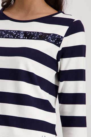 Sweatshirt, marine ringel