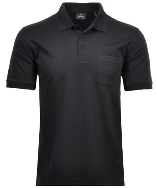 Softknit-Polo mit Brusttasche, kurzarm