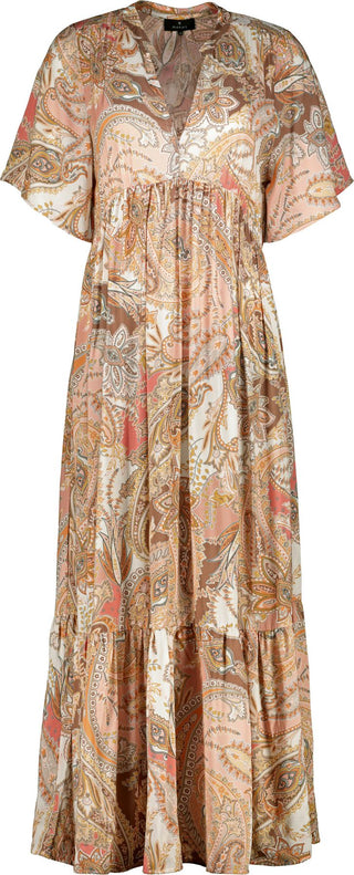 Kleid, mocca gemustert