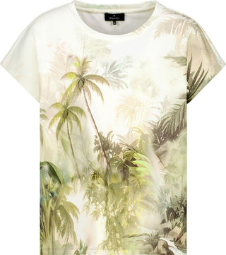 T-Shirt, olive gemustert