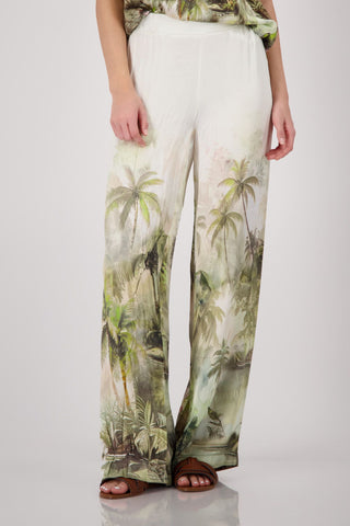 Hose, olive gemustert