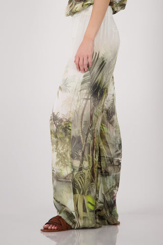 Hose, olive gemustert