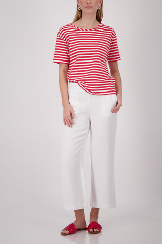 T-Shirt, coral red ringel