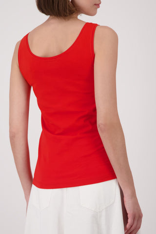 Top, coral red