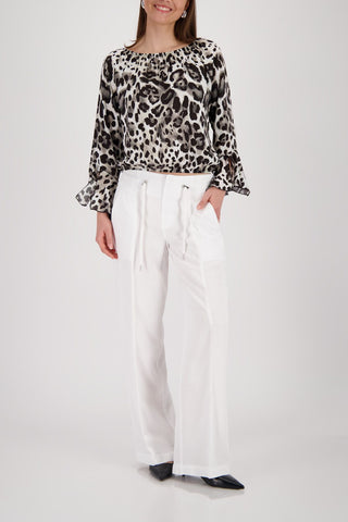 Bluse, coffee gemustert