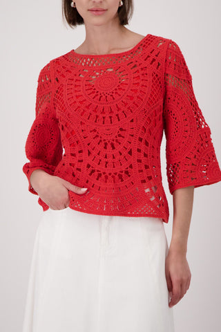 Pullover, coral red