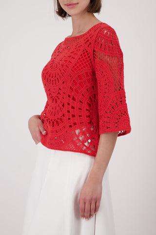 Pullover, coral red