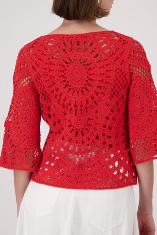 Pullover, coral red