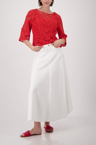 Pullover, coral red