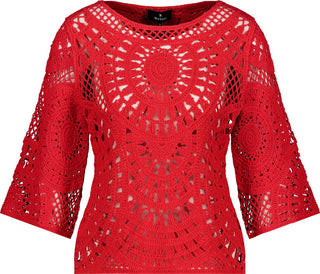 Pullover, coral red