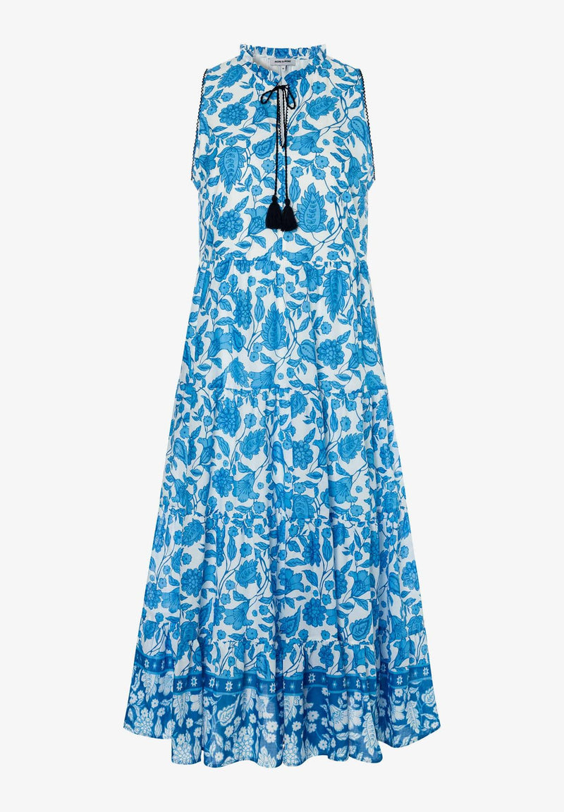 Sommerkleid mit blau/weiß Print