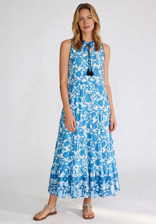Sommerkleid mit blau/weiß Print