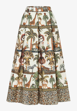 Weite Hose mit Jungle-Print