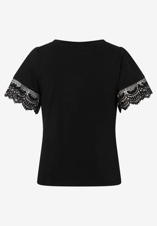 T-Shirt mit Spitzen-Ärmel