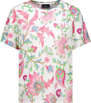 T-Shirt, champagne beige gemustert