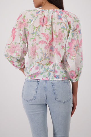 Bluse, champagne beige gemustert