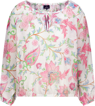 Bluse, champagne beige gemustert