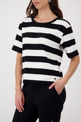 T-Shirt, schwarz ringel