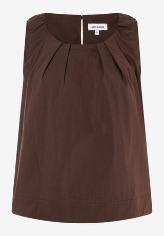 CO-Poplin Top, cool chocolate