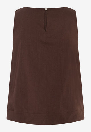 CO-Poplin Top, cool chocolate