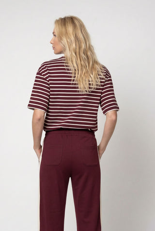 Sweatshirt, dark bordeaux ringel