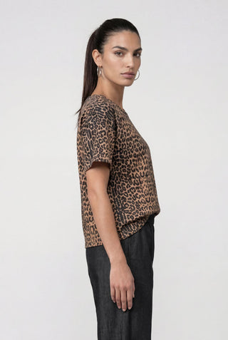 T-Shirt, brown sugar gemustert