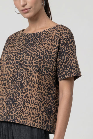 T-Shirt, brown sugar gemustert