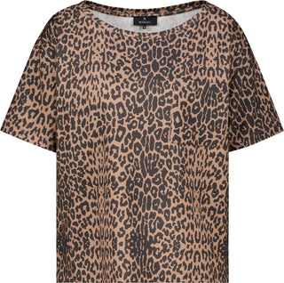 T-Shirt, brown sugar gemustert