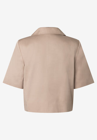Cropped Double Breasted Blazer, powder beige