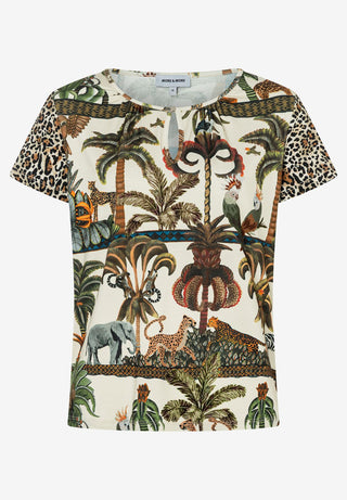 Patch-Shirt with Print, retro jungle print