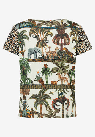 Patch-Shirt with Print, retro jungle print