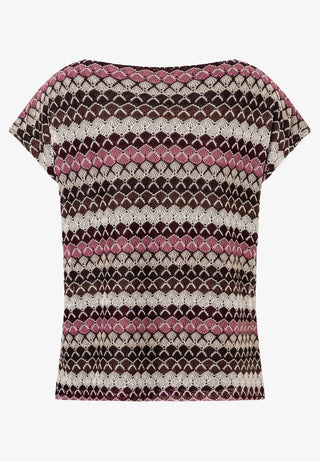 T-Shirt mit Wellen-Dessin