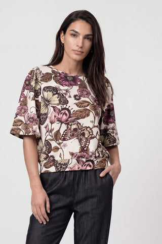 Pullover, antique white gemustert