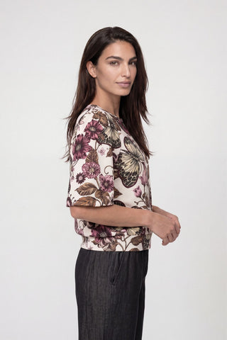 Pullover, antique white gemustert