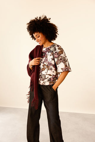 Pullover, antique white gemustert