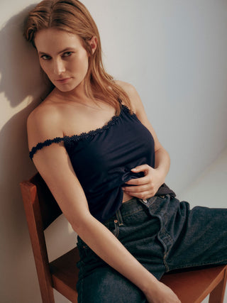 AVERO STUDIO velvet blue Top ohne Cup