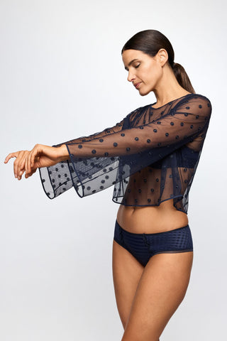 AVERO velvet blue Hotpants