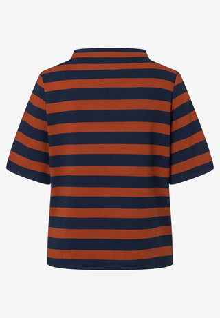 Striped Sweatshirt with Turtleneck, block stripe jersey cinnamon classi