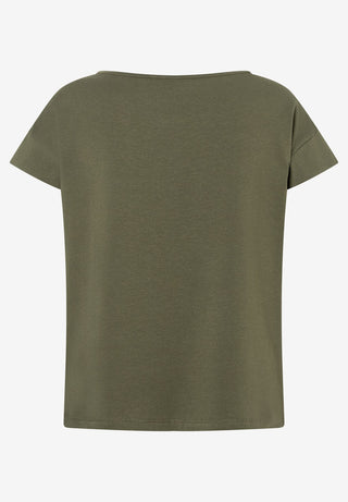 Shirt with Wording and Sequins, jungle green