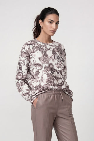Sweatshirt, taupe gemustert