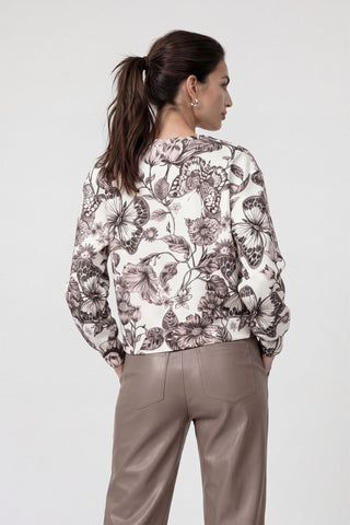 Sweatshirt, taupe gemustert