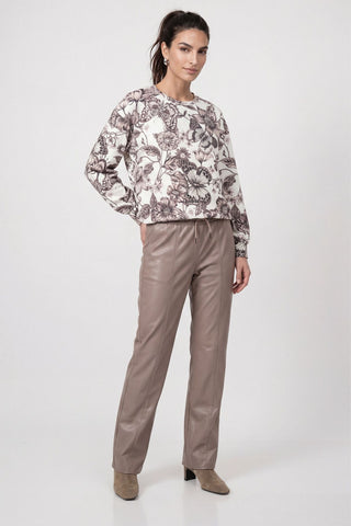 Sweatshirt, taupe gemustert