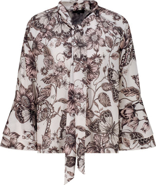 Bluse, taupe gemustert