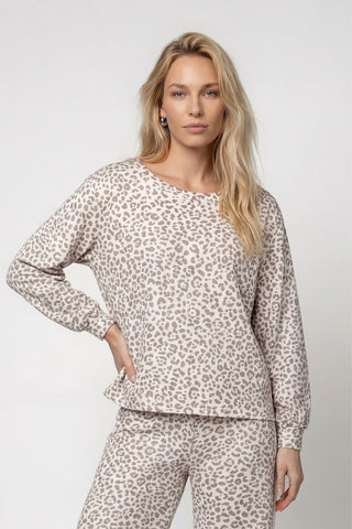 Sweatshirt, taupe gemustert