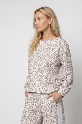 Sweatshirt, taupe gemustert