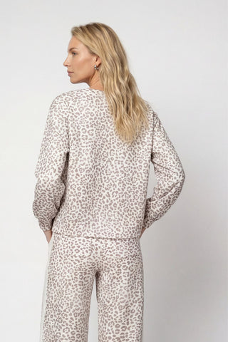 Sweatshirt, taupe gemustert