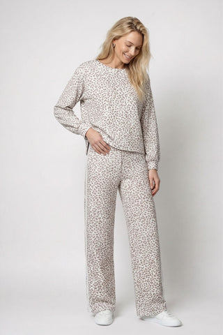 Sweatshirt, taupe gemustert