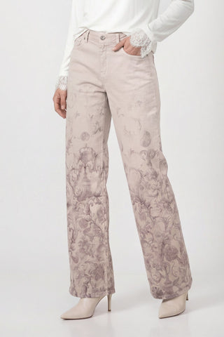 Hose, taupe gemustert