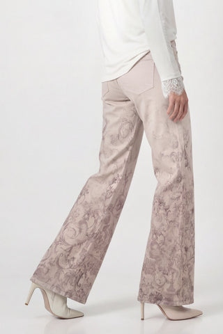 Hose, taupe gemustert