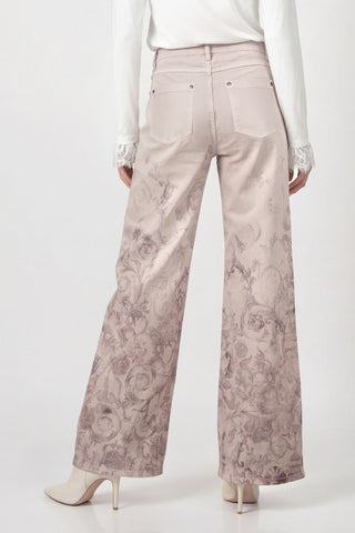 Hose, taupe gemustert
